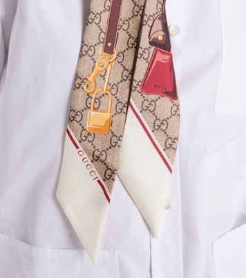 GG printed silk twill scarf | Gucci