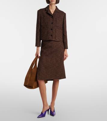 Wool-blend midi skirt | Gucci