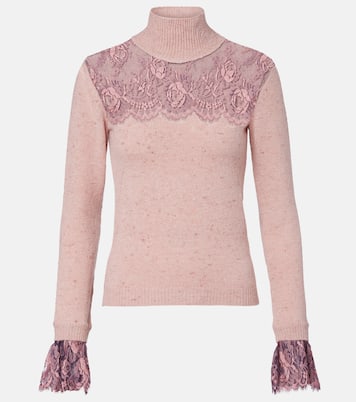 Lace-trimmed wool-blend sweater | Valentino