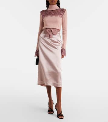 Lace-trimmed wool-blend sweater | Valentino