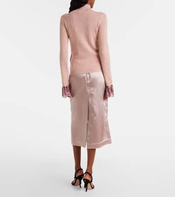 Lace-trimmed wool-blend sweater | Valentino