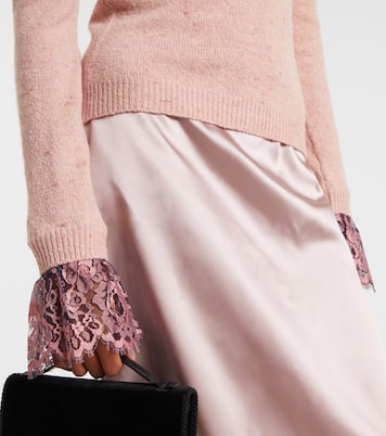 Lace-trimmed wool-blend sweater | Valentino