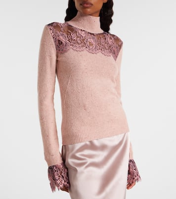 Lace-trimmed wool-blend sweater | Valentino