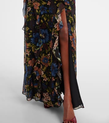 Madeline ruffled floral silk maxi dress | Veronica Beard