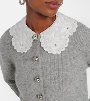 Embellished lace-trimmed cardigan | Self-Portrait