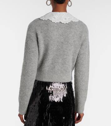 Embellished lace-trimmed cardigan | Self-Portrait