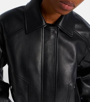 Leather blouson jacket | Versace