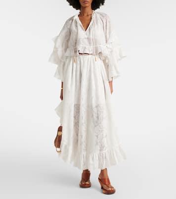 Daylight ruffled cotton-blend blouse | Zimmermann