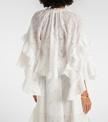 Daylight ruffled cotton-blend blouse | Zimmermann
