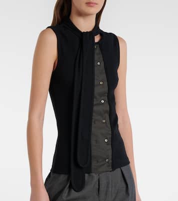 Asymmetric cotton and linen top | Lemaire
