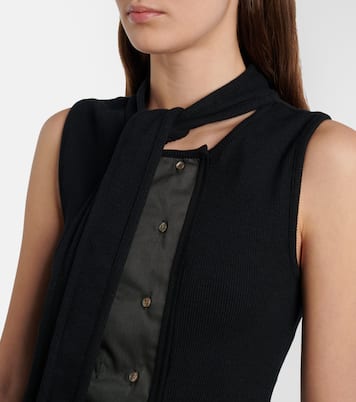 Asymmetric cotton and linen top | Lemaire