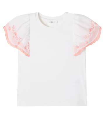 Embroidered cotton T-shirt  | Chloé Kids