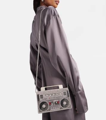 Henkeltasche Soft Boom Box mit Kristallen | Judith Leiber Couture