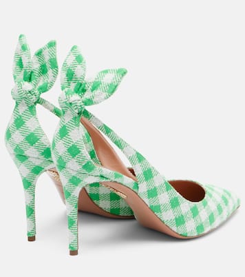 Bow Tie bow-detail checked pumps | Aquazzura
