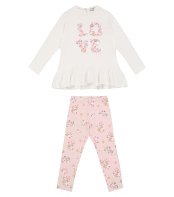 Floral cotton top and leggings set | Monnalisa