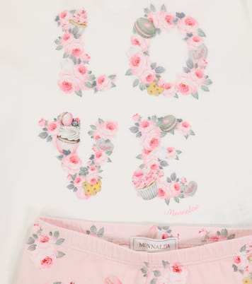Floral cotton top and leggings set | Monnalisa
