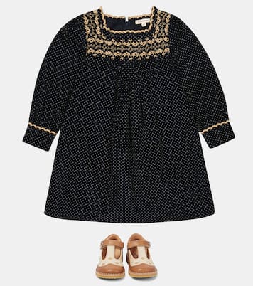 Robina polka-dot corduory dress | Caramel