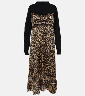 Leopard-print wool dress | Sacai