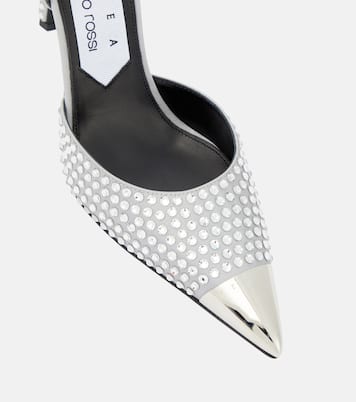 Verzierte Pumps Dagger aus Metallic-Leder | Area