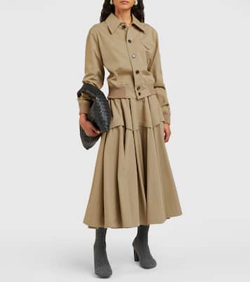 Falda midi de mezcla de algodón | Bottega Veneta