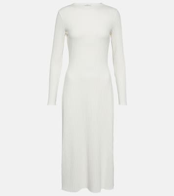 Ribbed-knit cotton-blend midi dress | Vince