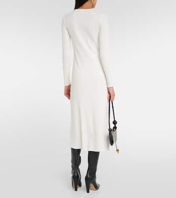 Ribbed-knit cotton-blend midi dress | Vince