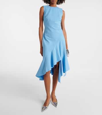 Abito midi asimmetrico in misto lana | Oscar de la Renta