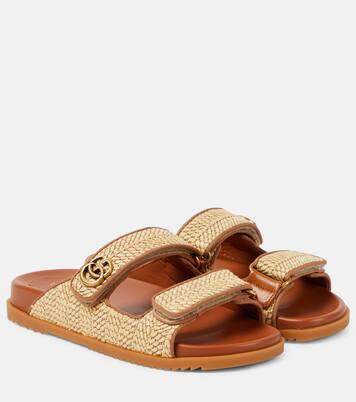 Gucci raffia slides deals
