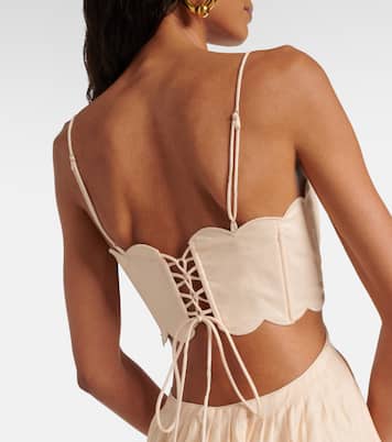 Halliday scalloped floral linen midi dress | Zimmermann