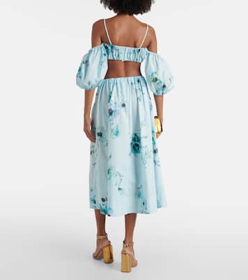 Falda midi Lightburst de algodón floral | Zimmermann