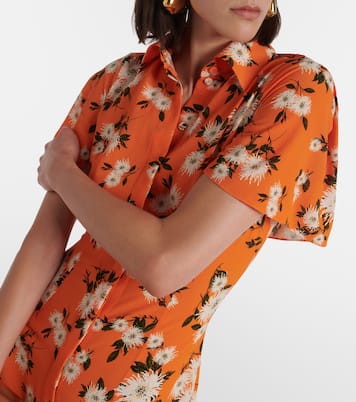Robe chemise Florencia en crêpe à fleurs | Emilia Wickstead