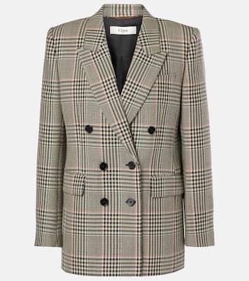 Double-breasted checked wool blazer | Chloé