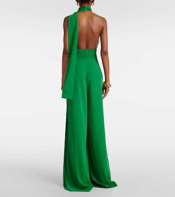 Open-back crêpe jumpsuit | Elie Saab