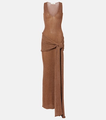 Vestido largo Alula de lamé con cinturón | Aya Muse
