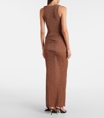 Vestido largo Alula de lamé con cinturón | Aya Muse