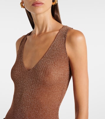 Vestido largo Alula de lamé con cinturón | Aya Muse
