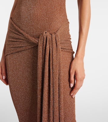 Vestido largo Alula de lamé con cinturón | Aya Muse