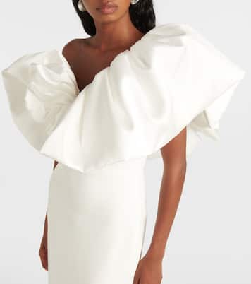 Robe longue Cassia en crêpe et sergé | Solace London