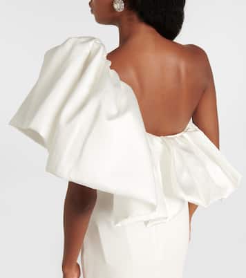 Robe longue Cassia en crêpe et sergé | Solace London