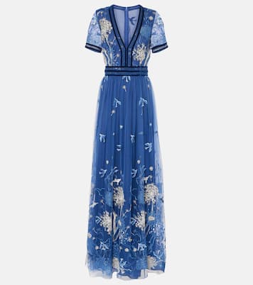 Floral embroidered gown | Costarellos