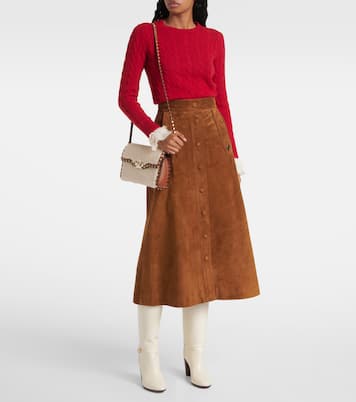 Borsa a tracolla Rockstud Small im shearling | Valentino Garavani