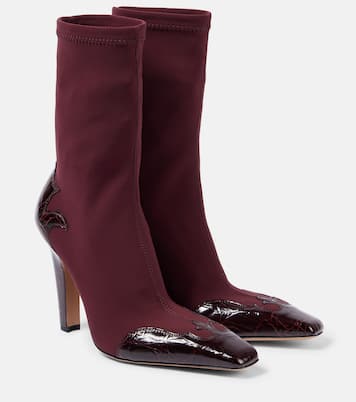 Belle 100 leather-trimmed cowboy boots | Paris Texas