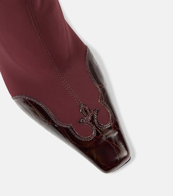 Belle 100 leather-trimmed cowboy boots | Paris Texas