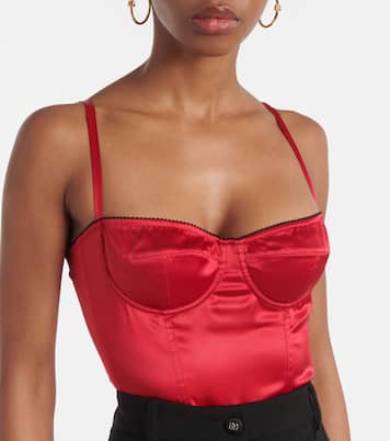 Silk-blend satin bodysuit | Dolce&Gabbana