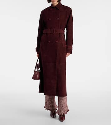 Trench-coat Tate en daim | Nour Hammour