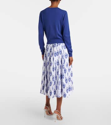 Cardigan in seta e cotone con ricamo | Carolina Herrera