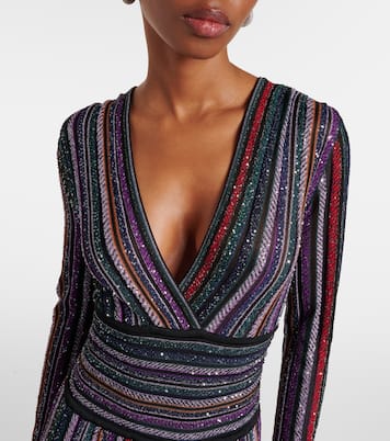 Robe aus Häkelstrick mit Pailletten | Missoni