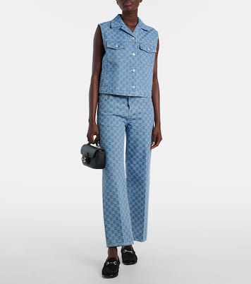 Jean droit en jacquard GG | Gucci