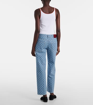 Jean droit en jacquard GG | Gucci