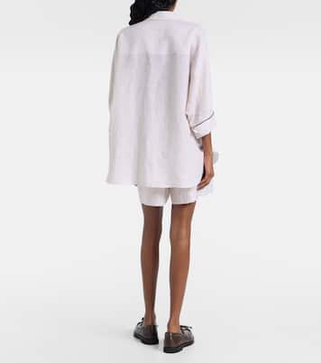 Chemise Monili rayée en lin  | Brunello Cucinelli